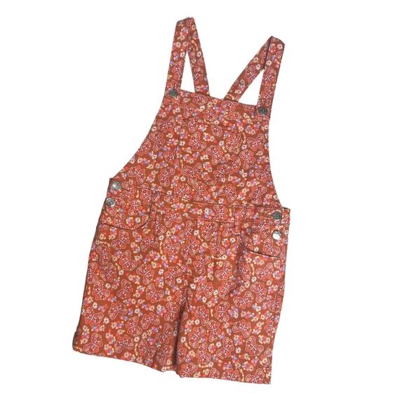 365 Kids Garanimals Girls Size 8 Shortall Orange Beige Set 2-Piece shorts shirt - Picture 6 of 11